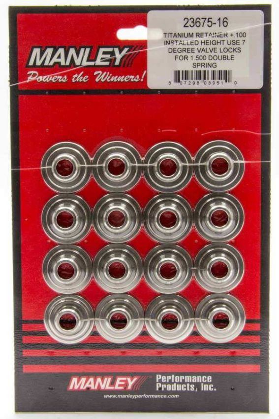 Manley Performance 23619-16 Manley 16pc 10 Deg Titanium Retainers for .615in/.900in ID Springs