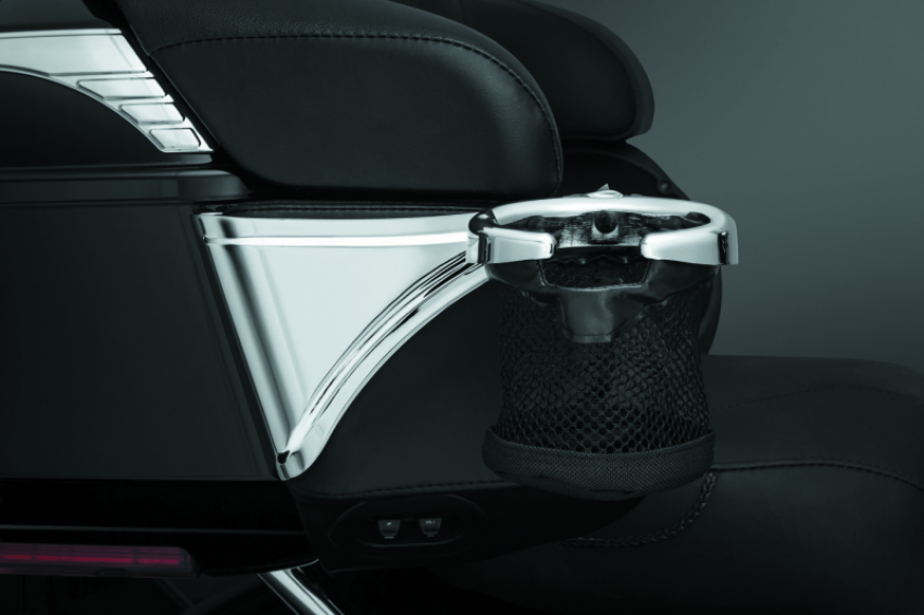 Kuryakyn 1692 Passenger Drink Holder With Basket 14-Up Touring Right Side Chrome