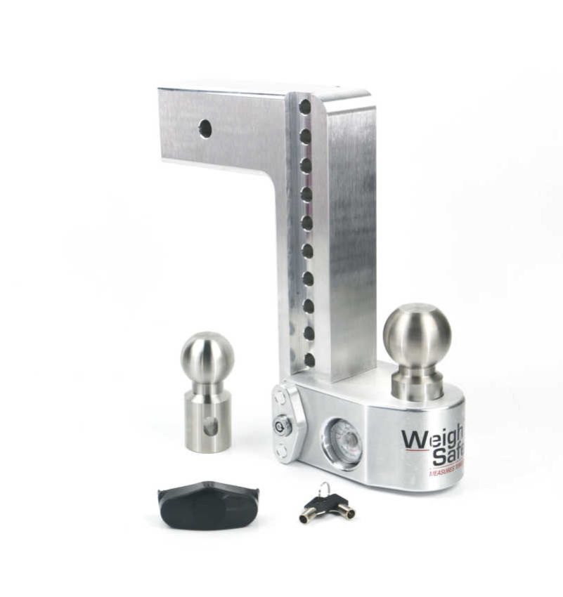 Weigh Safe WS10-3 10in Drop Hitch w/Built-in Scale & 3in Shank (10K/21K GTWR) - Aluminum