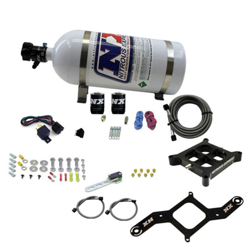 Nitrous Express 63571-10 4500 Covert Crossbar Plate System, Pro Power 100-500Hp (10# Bottle)