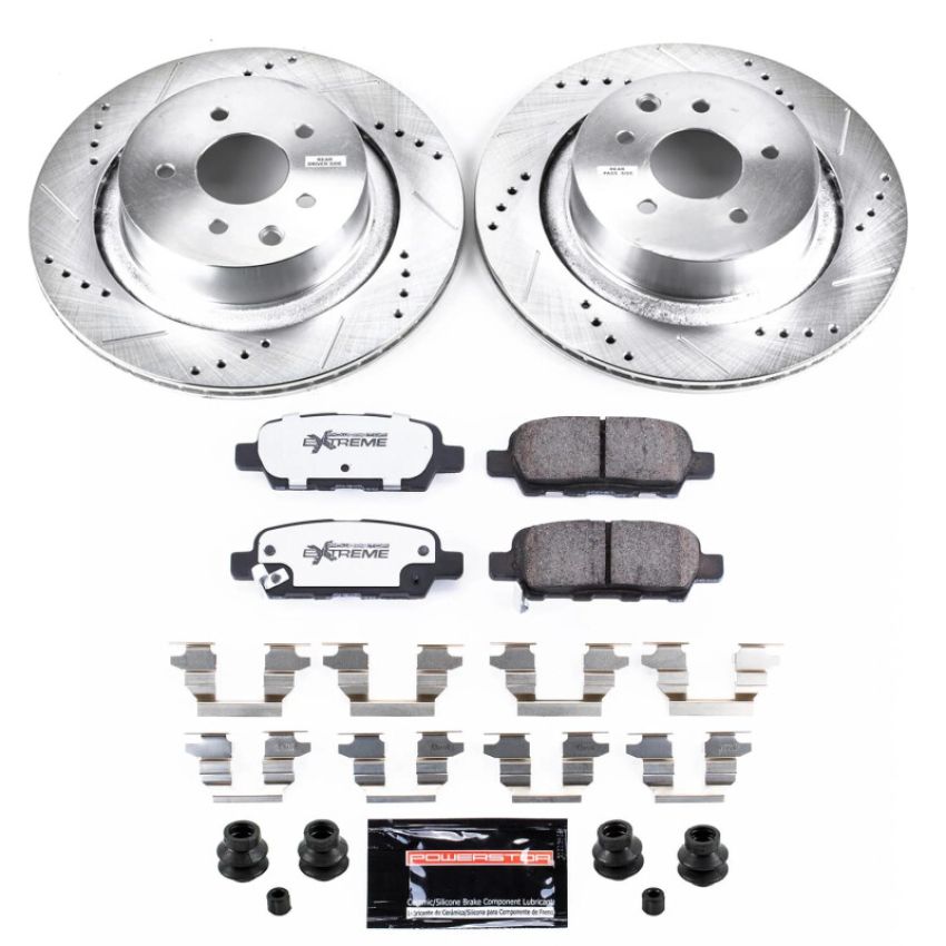 PowerStop K9062-26 Z26 Street Performance Ceramic Brake Pad and Drilled & Slotted Rotor Kit
