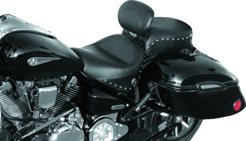 Mustang Motorcycle 79190 Mustang 99-15 Yamaha Road Star 1600,1700 Wide Touring 2PC Seat w/Driver Backrest Studs - Black