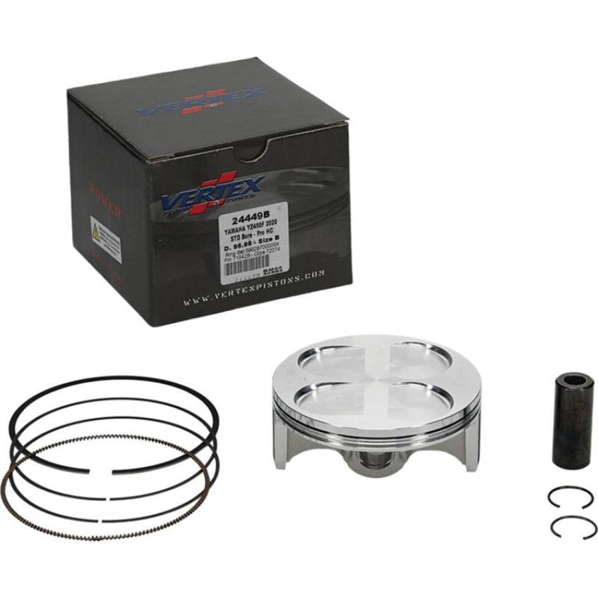 Vertex Pistons 24449B Vertex Piston 21-23 Yamaha WR 450 F 450cc Forged High Compression Piston Kit 13.8:1 Comp.