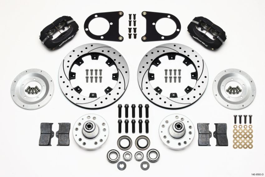 Wilwood 140-8583-D Forged Dynalite Front Kit 12.19in Drilled 37-48 Ford Psgr. Car Spindle