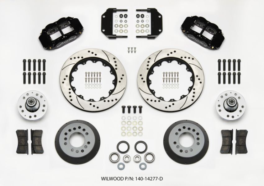 Wilwood 140-14277-D Narrow Superlite 6R Front Hub Kit 14.00in Drilled Magnum Force Drop Spindle