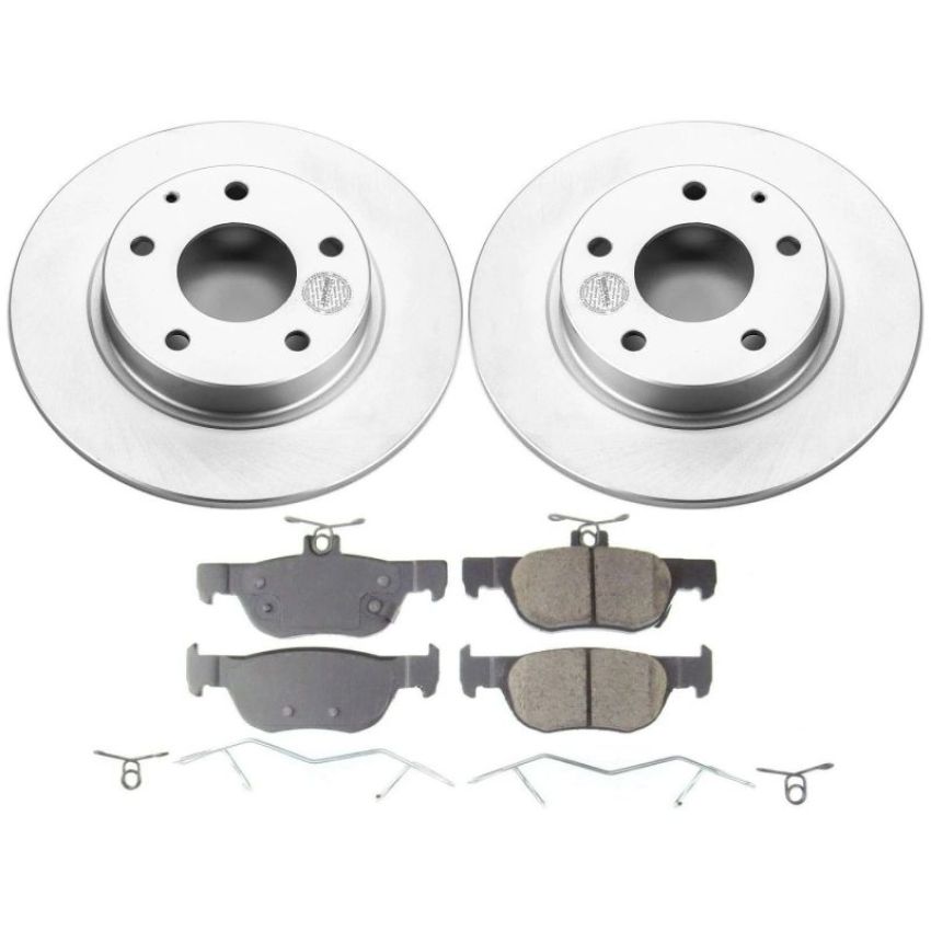 PowerStop CRK8334 Genuine Geomet Coated Rotor and Low-Dust Ceramic Brake Pad Kit