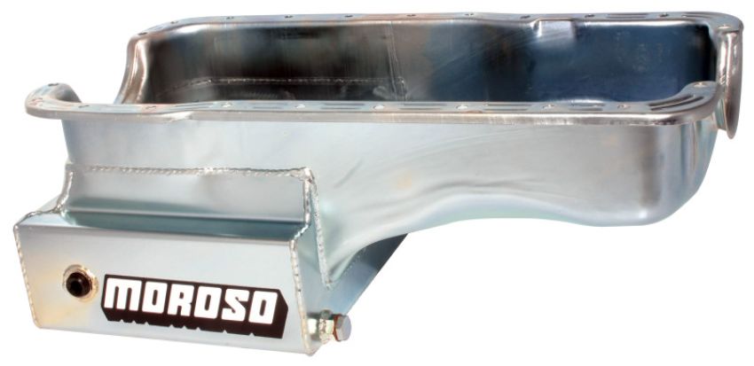 Moroso 20503 Ford 289-302 (w/Front Sump) Kicked Out Road Race Baffled 9qt 8in Steel Oil Pan