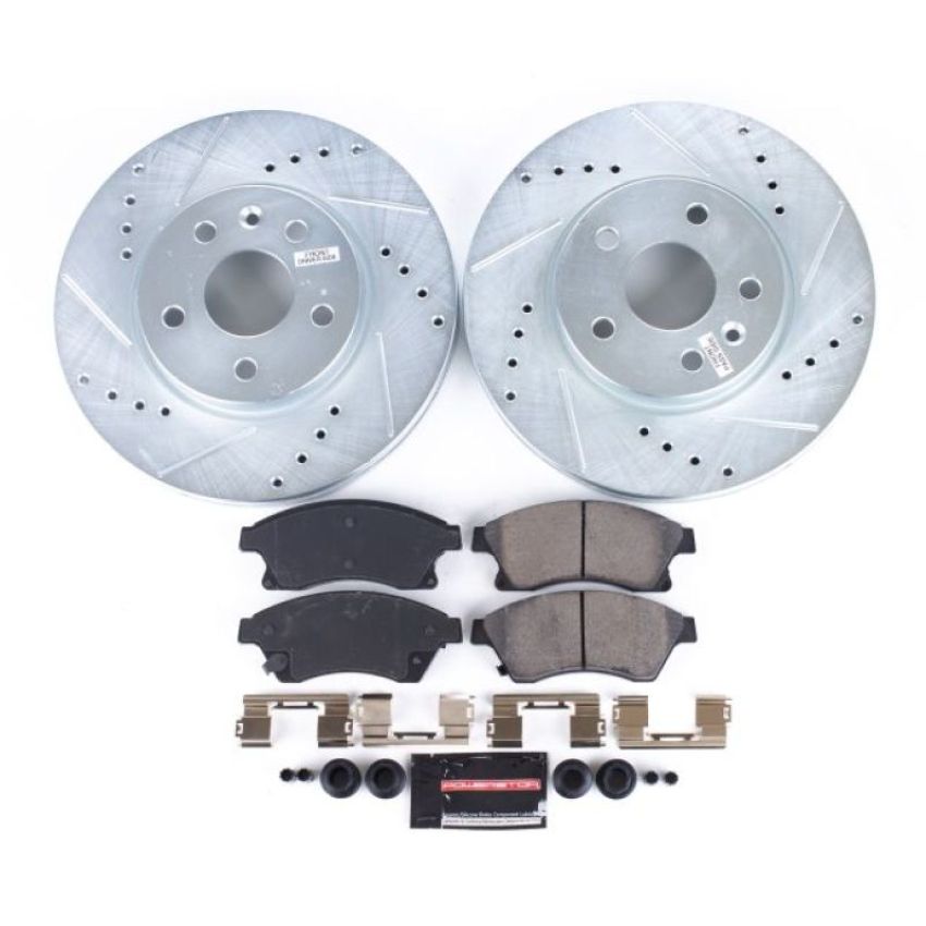 PowerStop K5550 Z23 Daily Driver Carbon-Fiber Ceramic Brake Pad and Drilled & Slotted Rotor Kit
