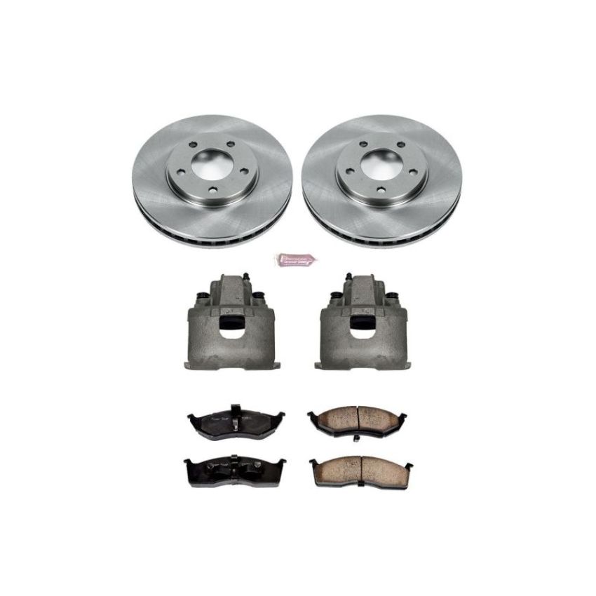 PowerStop KCOE5035 OE Stock Replacement Low-Dust Ceramic Brake Pad, Rotor and Caliper Kit