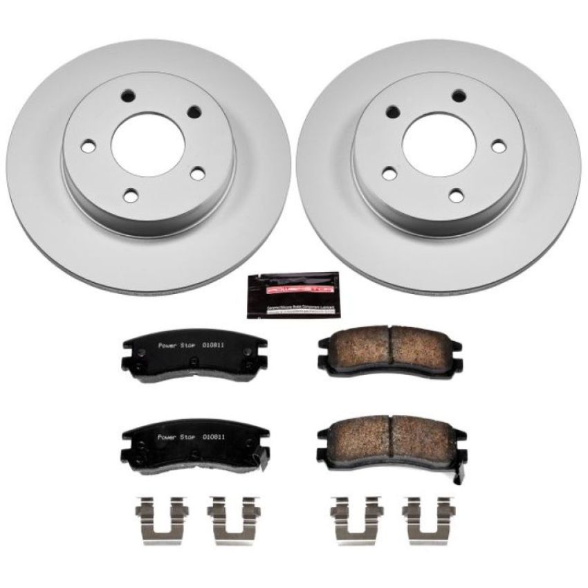 PowerStop CRK3115 Genuine Geomet Coated Rotor and Low-Dust Ceramic Brake Pad Kit