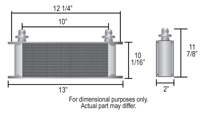 Derale 53408 34 Row Series 10000 Stack Plate Fluid Cooler, -8AN