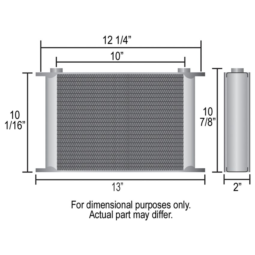 Derale 53480 34 Row Series 10000 Stack Plate Fluid Cooler, 90 degree swivel -10AN