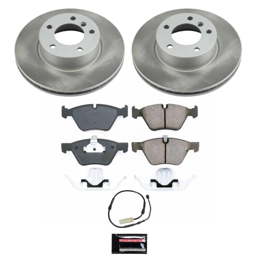 PowerStop SC6346 Semi-Coated Rotor and Low-Dust Ceramic Brake Pad Kit