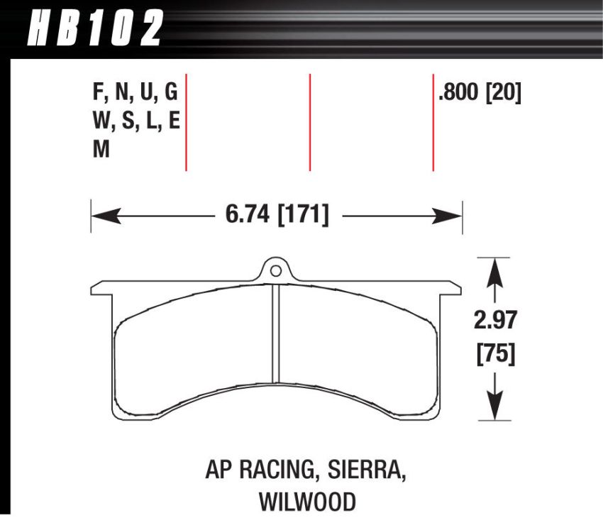 Hawk Performance HB102U.800 DTC-70 Disc Brake Pad