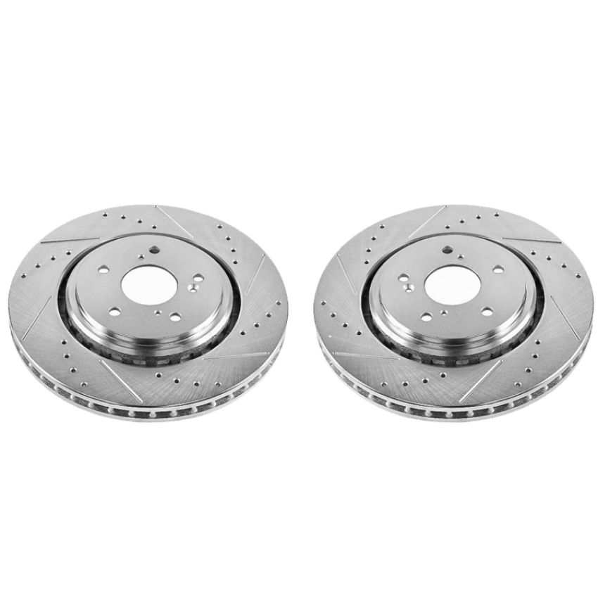 PowerStop JBR1589XPR PowerStop Evolution Performance Drilled, Slotted & Plated Brake Rotor Pair