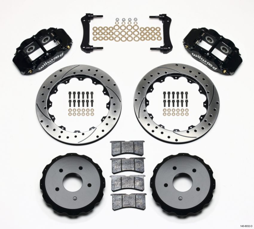Wilwood 140-8032-D Narrow Superlite 4R Rear Kit 12.88in Drilled 97-04 Corvette C5/Z06