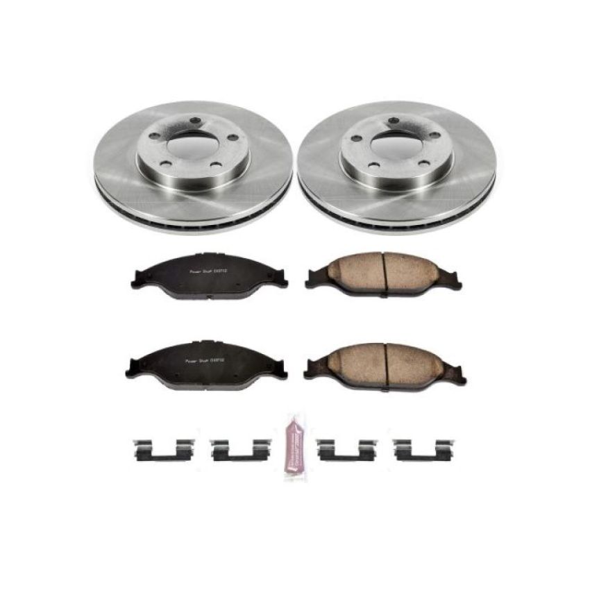 PowerStop KOE1301 OE Stock Replacement Low-Dust Ceramic Brake Pad and Rotor Kit