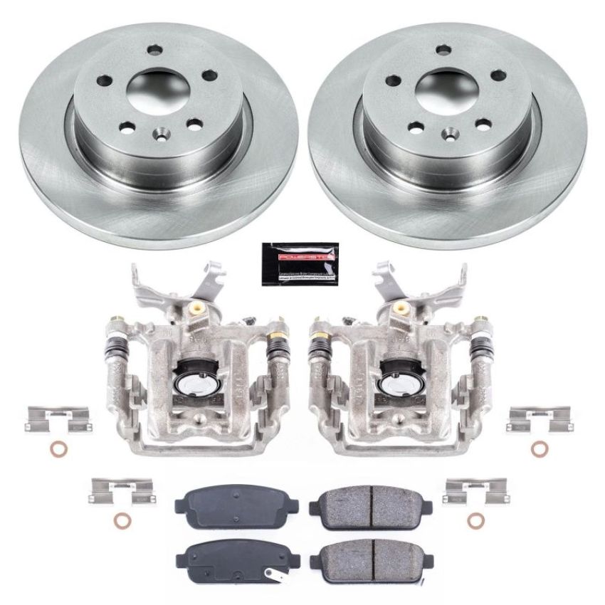 PowerStop KCOE5544A OE Stock Replacement Low-Dust Ceramic Brake Pad, Rotor and Caliper Kit