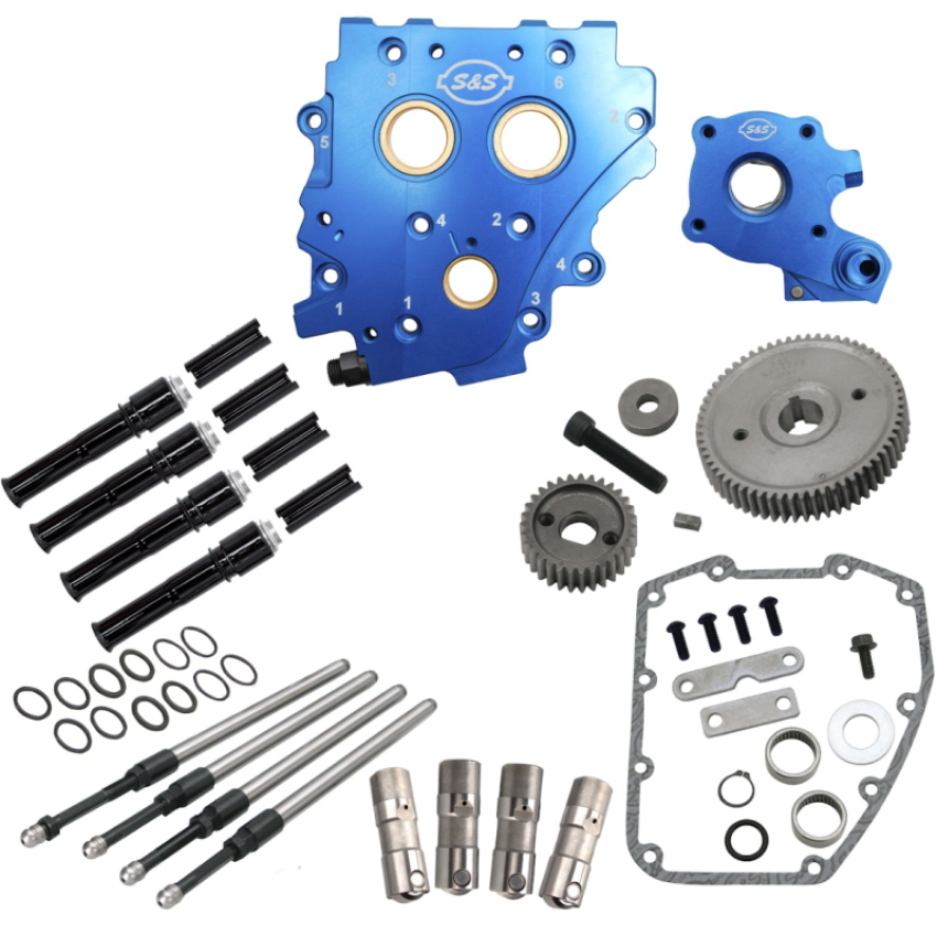 S&S Cycle 310-1268 2006 Dyna/2007+ BT Gear Drive Cam Chest Kit w/o Cam - Black Pushrod Tubes