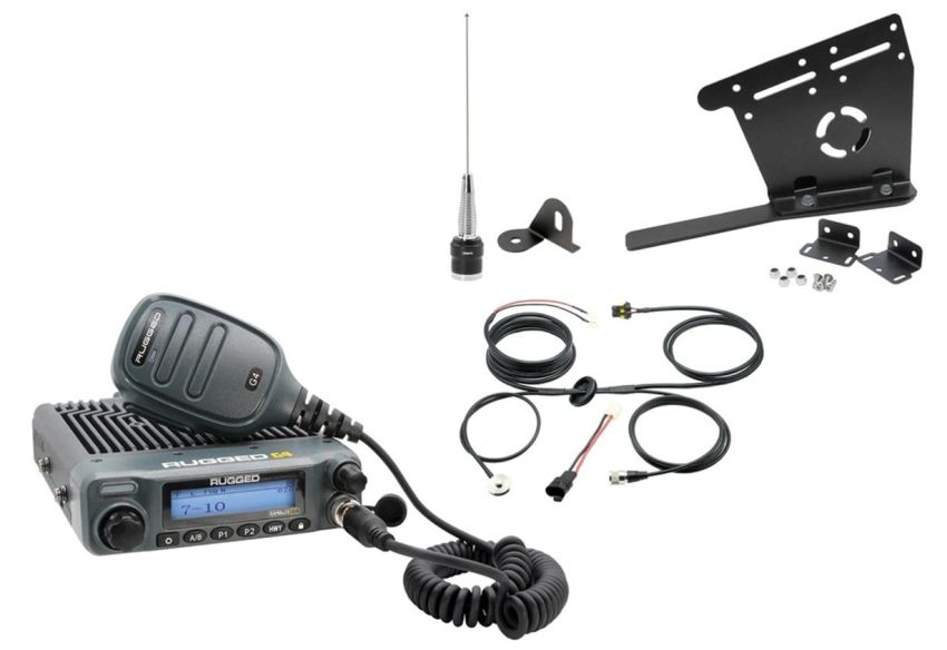 Rugged Radios JP1-G4 Jeep Wrangler JL JLU and Gladiator JT Two-Way GMRS Mobile Radio Kit