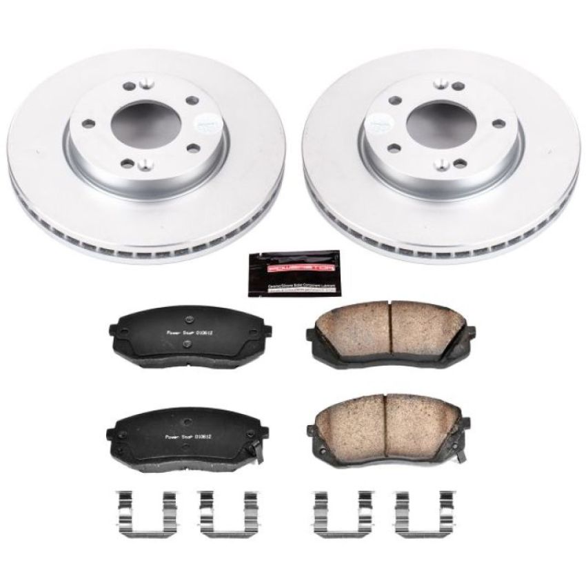 PowerStop CRK5851 Genuine Geomet Coated Rotor and Low-Dust Ceramic Brake Pad Kit
