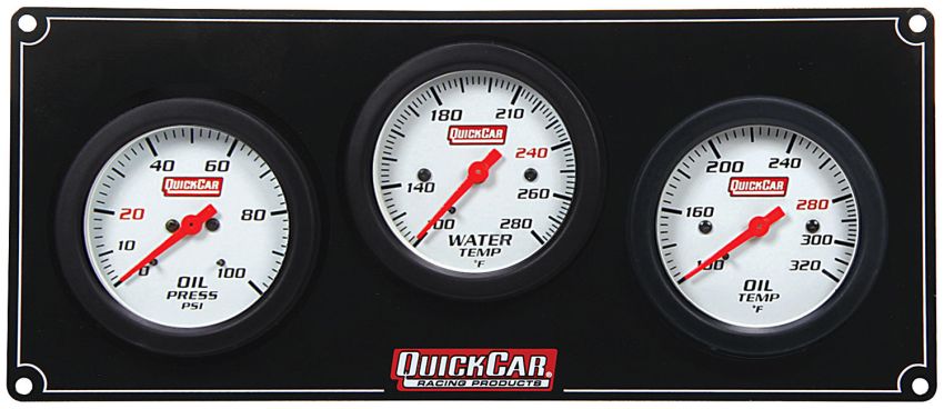 QUICKCAR RACING PRODUCTS QRP61-7011 3 Gauge Extreme Panel OP/WT/OT
