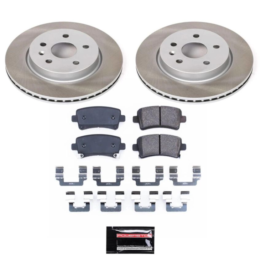 PowerStop SC5547 Semi-Coated Rotor and Low-Dust Ceramic Brake Pad Kit