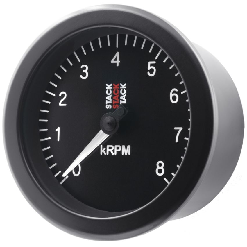 AutoMeter ST100-08 Stack Sport 88mm 0-8K RPM Tachometer - Black