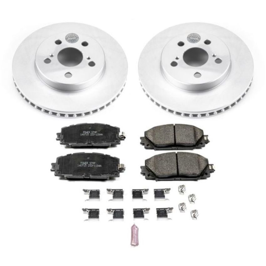 PowerStop CRK7701 Genuine Geomet Coated Rotor and Low-Dust Ceramic Brake Pad Kit