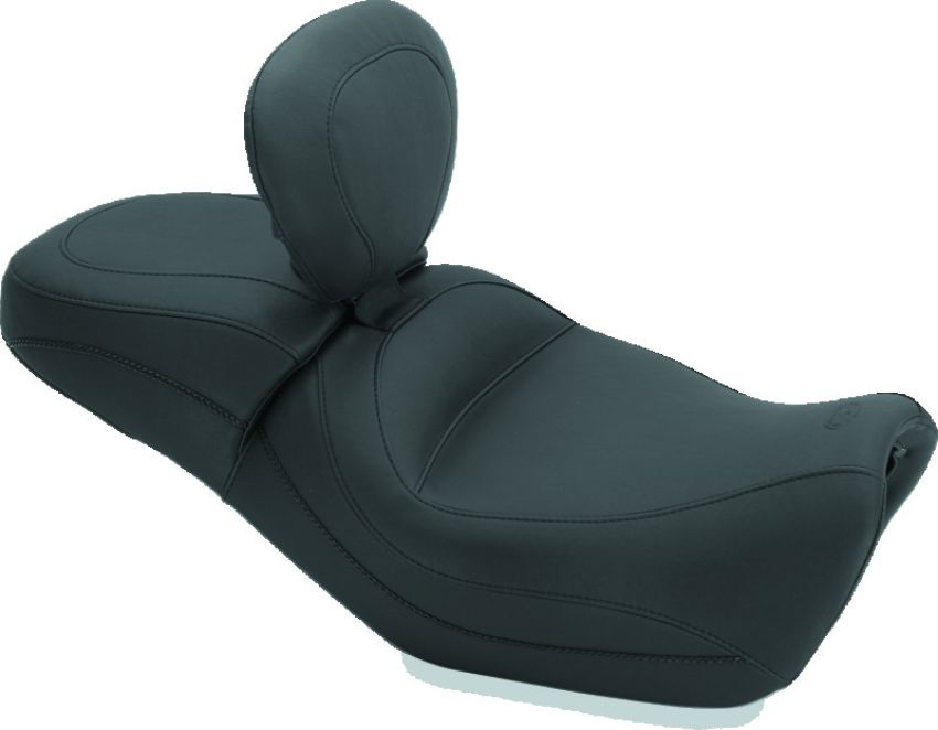 Mustang Motorcycle 79786 Mustang 15-21 Harley Street Standard Touring 1PC Seat w/Driver Backrest - Black