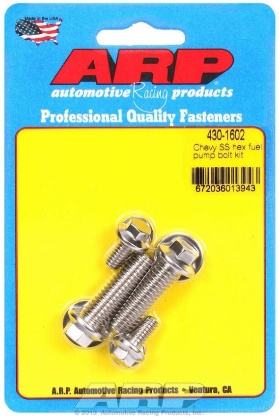 ARP ARP430-1602 S/S Chevy Fuel Pump Bolt Kit 6pt.