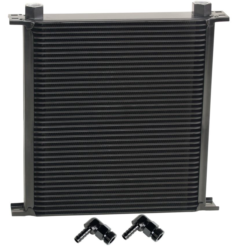 Derale 54082 40 Row Series 10000 Stack Plate Fluid Cooler, 90 degree swivel -10AN