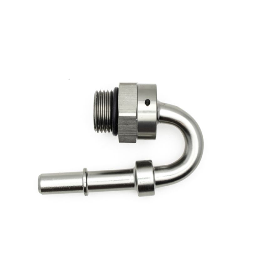 DeatschWerks 6-02-0116 8AN ORB Male to 3/8IN Male EFI Quick Connect Adapter 180 Deg.