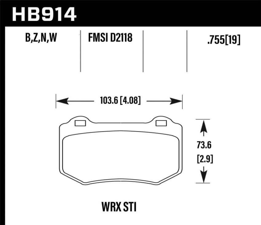 Hawk Performance HB914Z.580 Performance Ceramic Disc Brake Pad