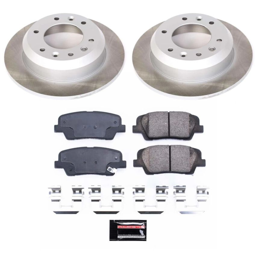 PowerStop SC5906 Semi-Coated Rotor and Low-Dust Ceramic Brake Pad Kit