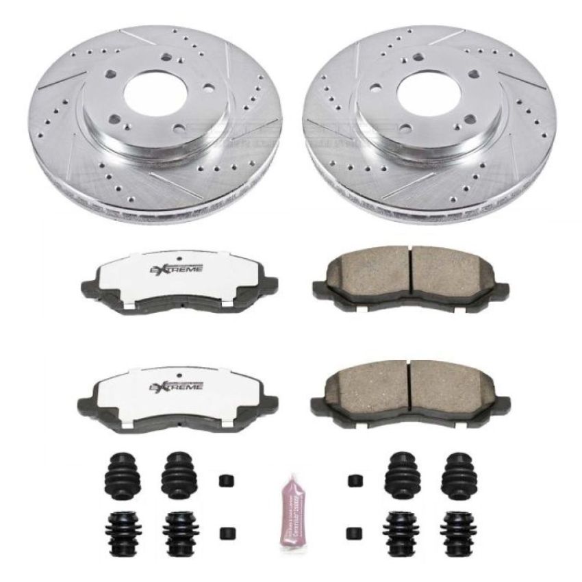 PowerStop K1678-26 Z26 Street Performance Ceramic Brake Pad and Drilled & Slotted Rotor Kit
