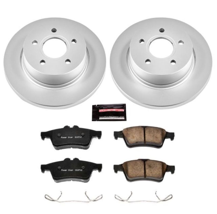 PowerStop CRK5975 Genuine Geomet Coated Rotor and Low-Dust Ceramic Brake Pad Kit