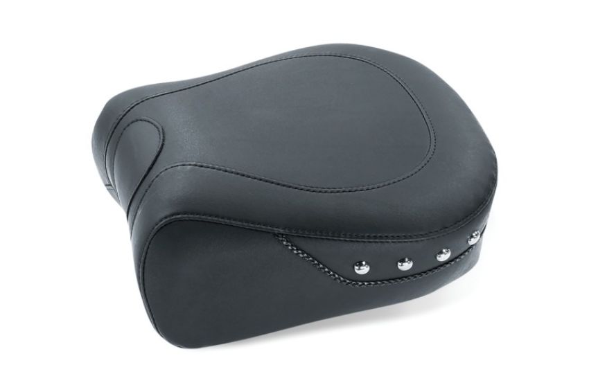 Mustang Motorcycle 79418 Mustang 97-07 Harley Electra Glide, Rd Glide Lowdown Standard Touring Passenger Seat w/Studs -Black