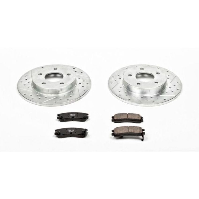 PowerStop K3115 Z23 Daily Driver Carbon-Fiber Ceramic Brake Pad and Drilled & Slotted Rotor Kit