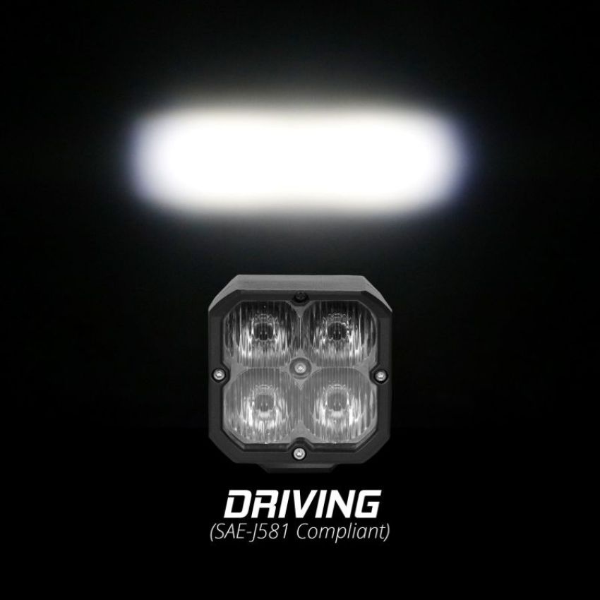 XKGLOW XK065002-D XK Glow Flush Mount XKchrome 20w LED Cube Light w/ RGB Accent Light - Driving Beam