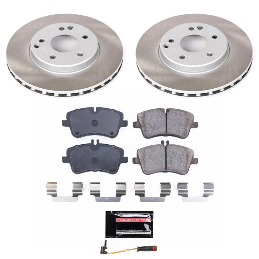 PowerStop SC3048 Semi-Coated Rotor and Low-Dust Ceramic Brake Pad Kit
