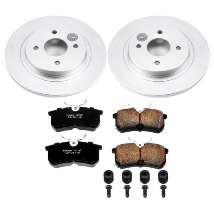 PowerStop CRK1376 Genuine Geomet Coated Rotor and Low-Dust Ceramic Brake Pad Kit