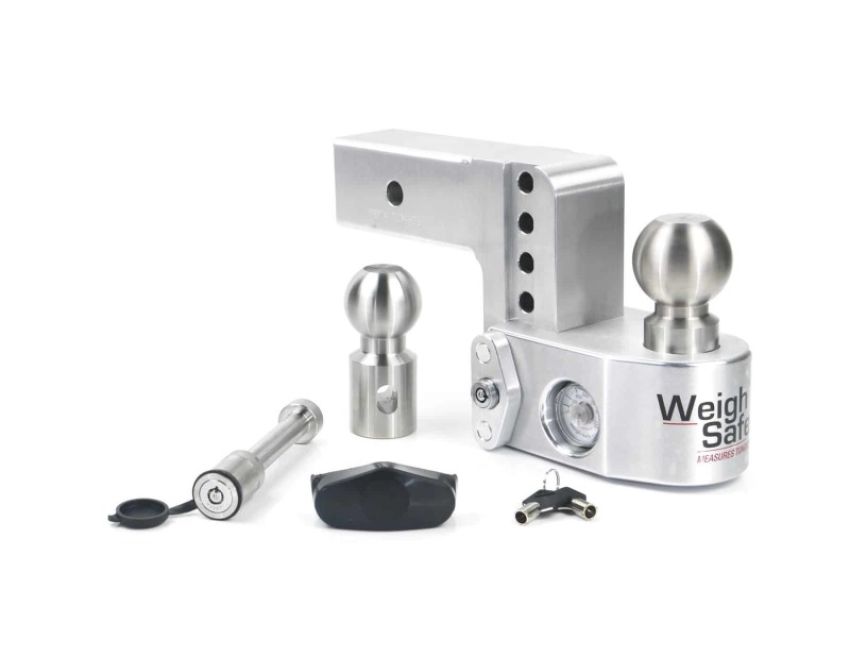 Weigh Safe WS4-2.5-KA 4in Drop Hitch w/Built-in Scale & 2.5in Shank (10K/18.5K GTWR) w/WS05 - Aluminum