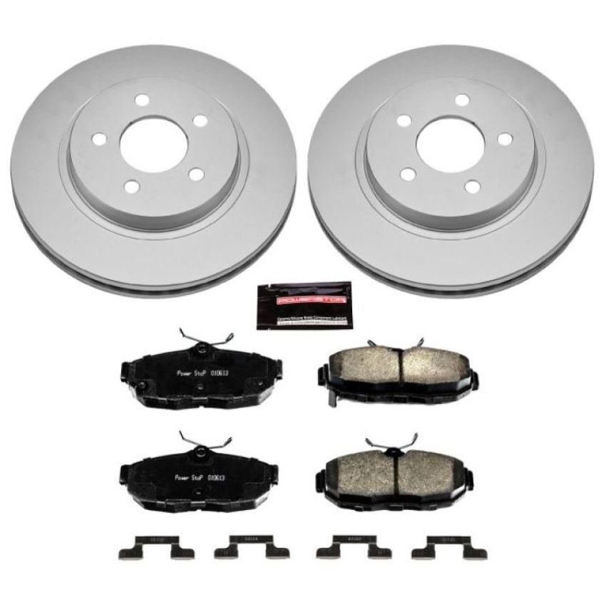 PowerStop CRK5941 Genuine Geomet Coated Rotor and Low-Dust Ceramic Brake Pad Kit