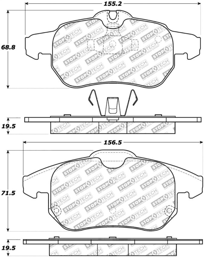 Stoptech 305.09720 06-11 Saab 9-3 Street Select Brake Pads w/Hardware - Front