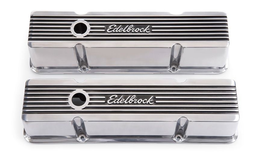 EDELBROCK EDE4263 Valve Cover Kit Elite II Series SBC Tall
