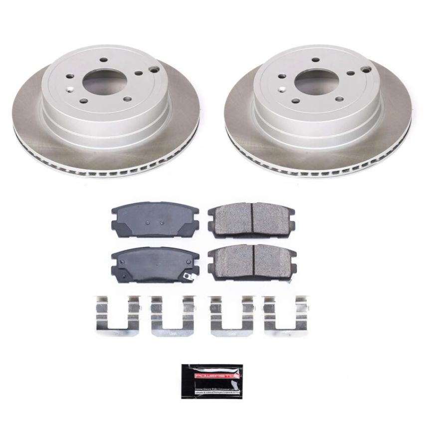 PowerStop SC2092 Semi-Coated Rotor and Low-Dust Ceramic Brake Pad Kit