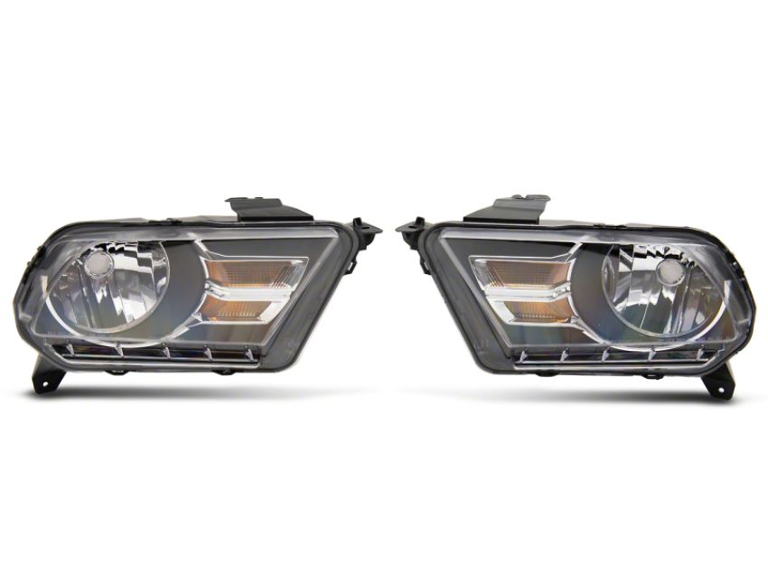 Raxiom 413416 10-12 Ford Mustang Axial Series OEM Style Rep Headlights- Chrome Housing (Clear Lens)