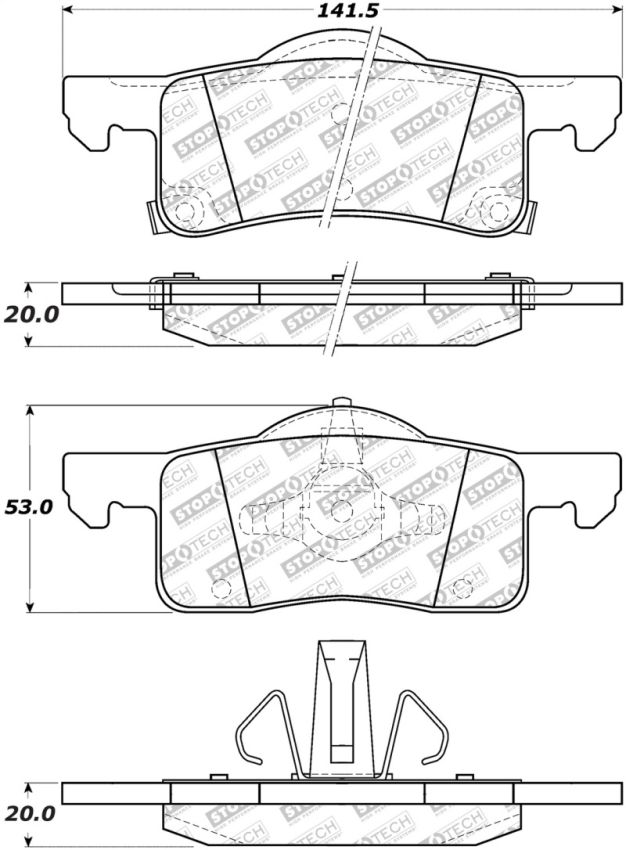 Stoptech 305.09350 Street Select Brake Pads - Front/Rear