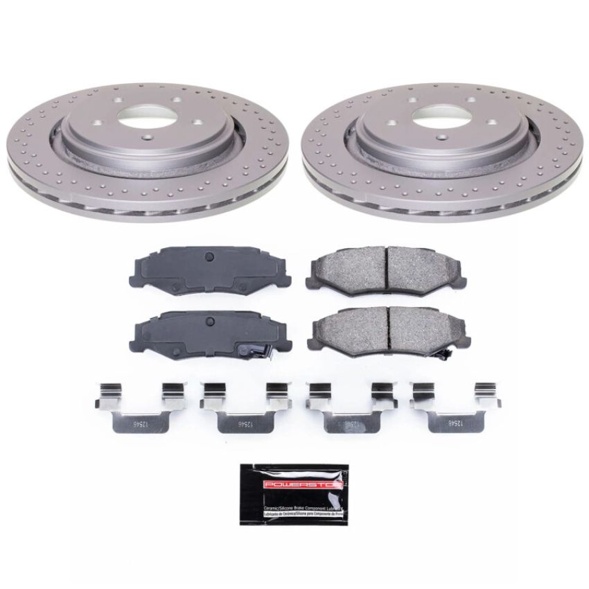 PowerStop CRK5159 Genuine Geomet Coated Rotor and Low-Dust Ceramic Brake Pad Kit